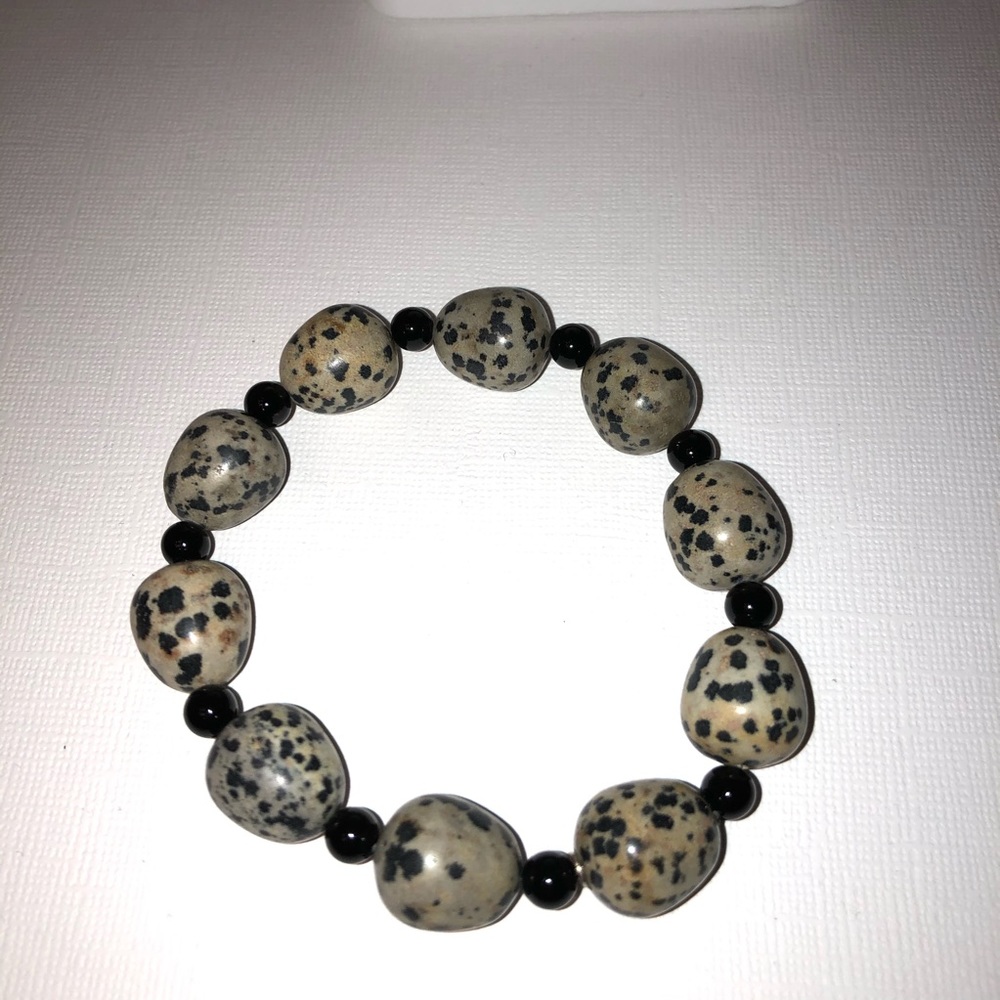 Jay King Spotted & Black Agate Neck/Ear/Bracelet - Picture 6 of 8